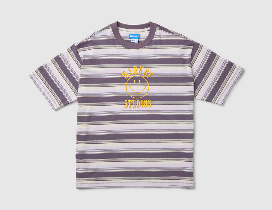Market Smiley Lockup Striped T-Shirt / Lavender