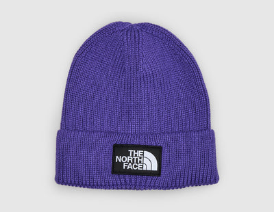 The North Face Logo Box Cuffed Beanie / Peak Purple