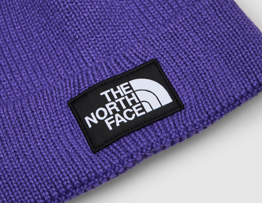 The North Face Logo Box Cuffed Beanie / Peak Purple