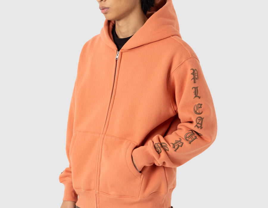 Pleasures OE Zip Up Hoodie / Rust