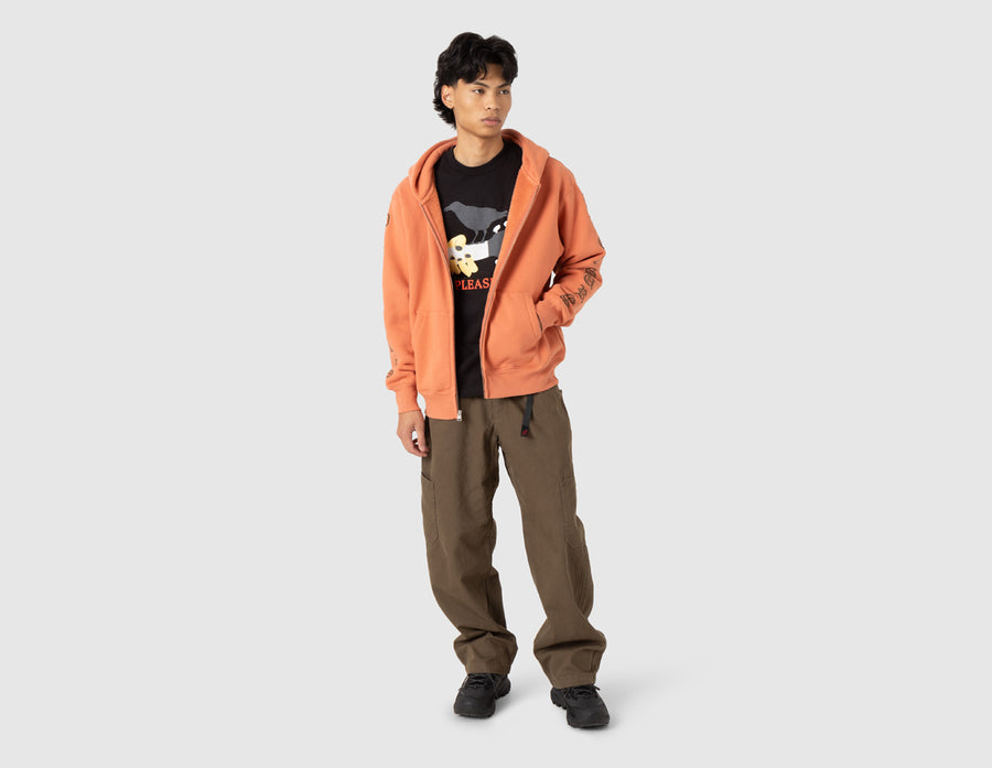 Pleasures OE Zip Up Hoodie / Rust