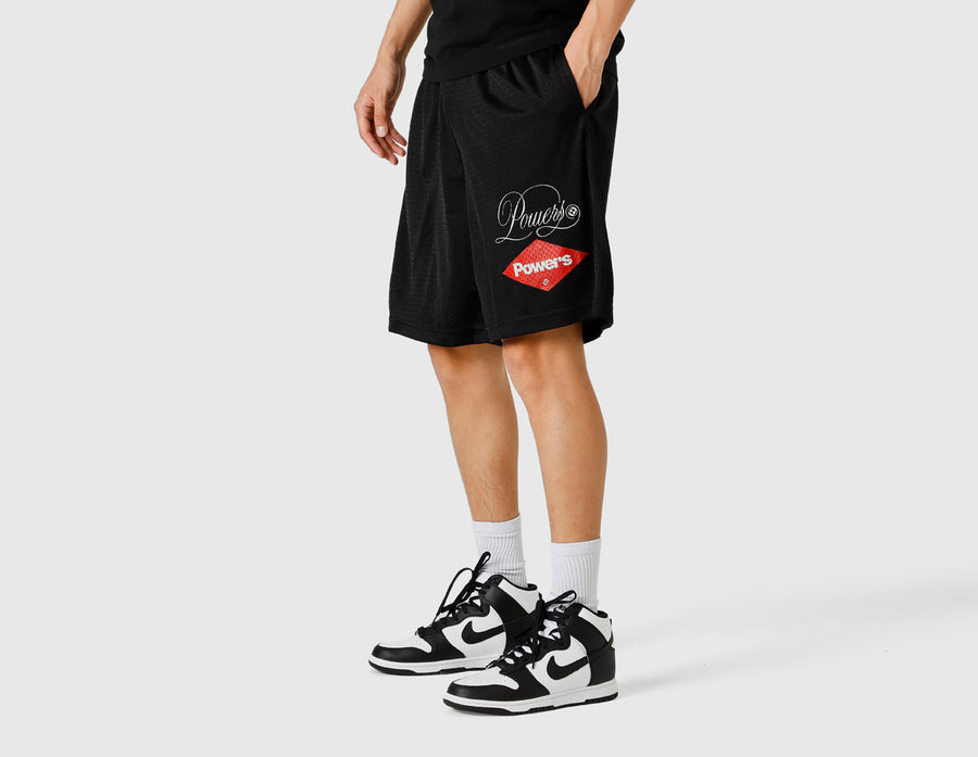 Powers Diamond Script Mesh Shorts / Black
