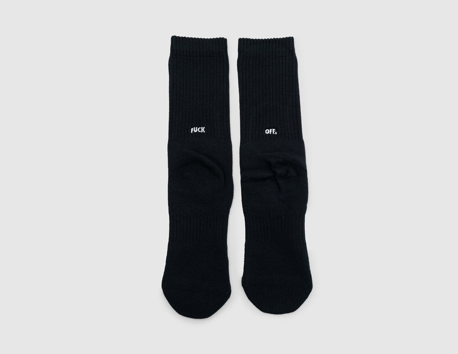 Raised By Wolves Fuck Off Socks Black