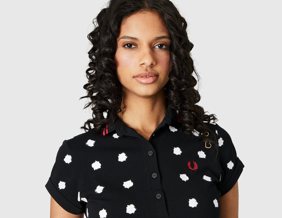 Fred Perry x Amy Winehouse Spot Print Pique Dress / Black