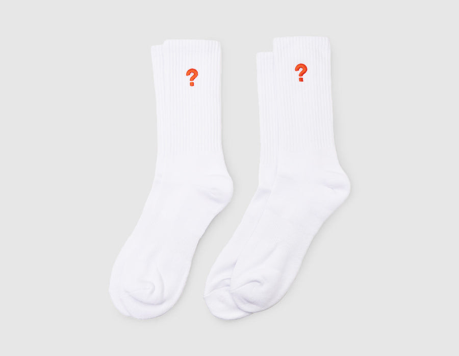 size? Logo Crew Socks - 2 Pack White / White