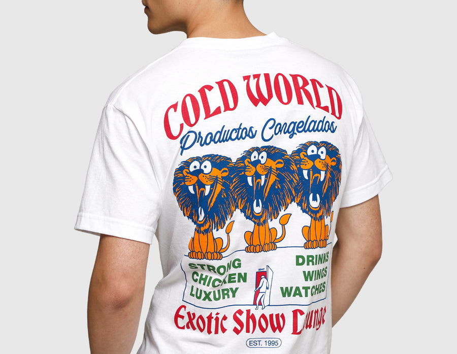 Cold World Frozen Goods Exotic Show Lounge T-shirt / White