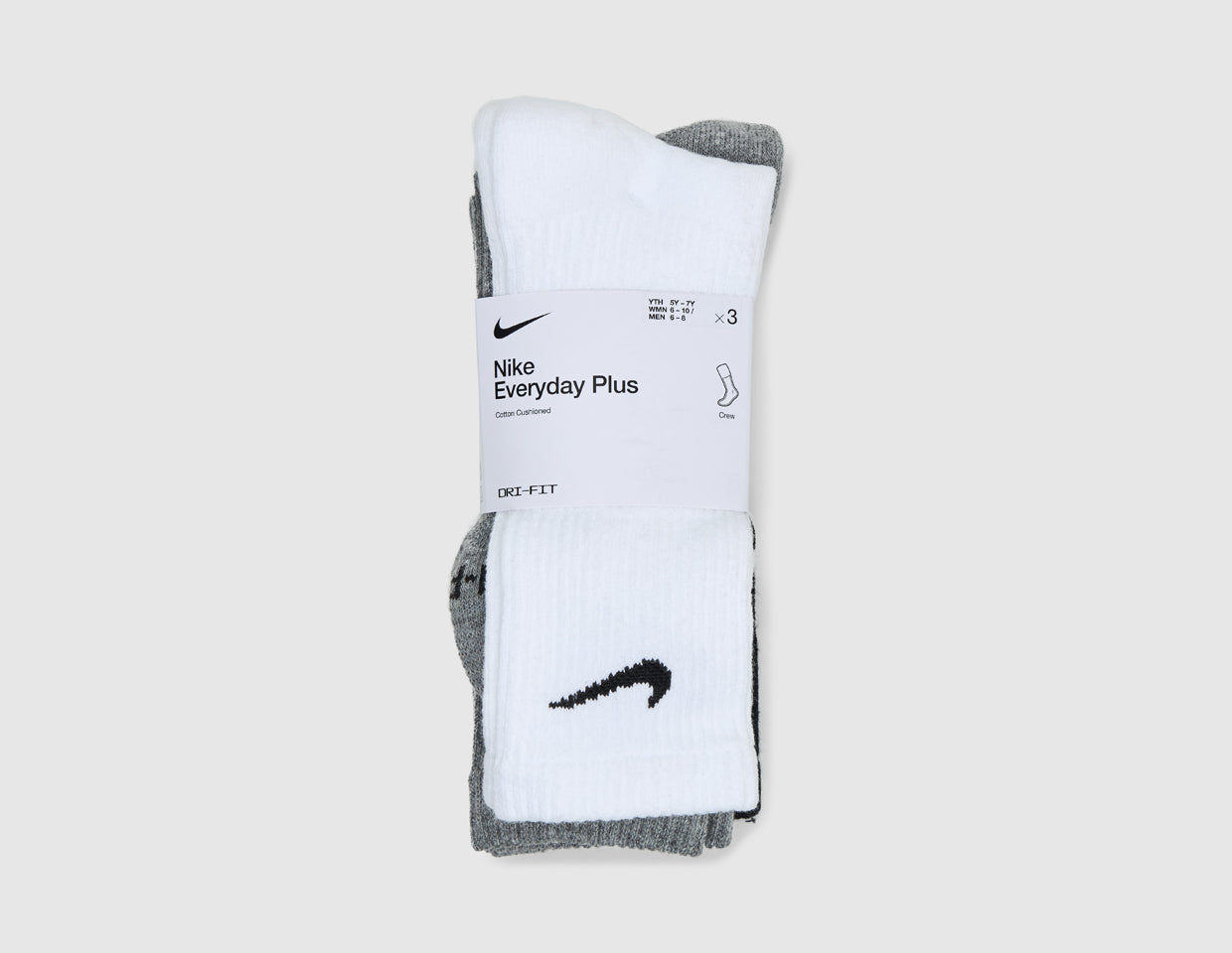 nike everyday cushion crew training socks three pack