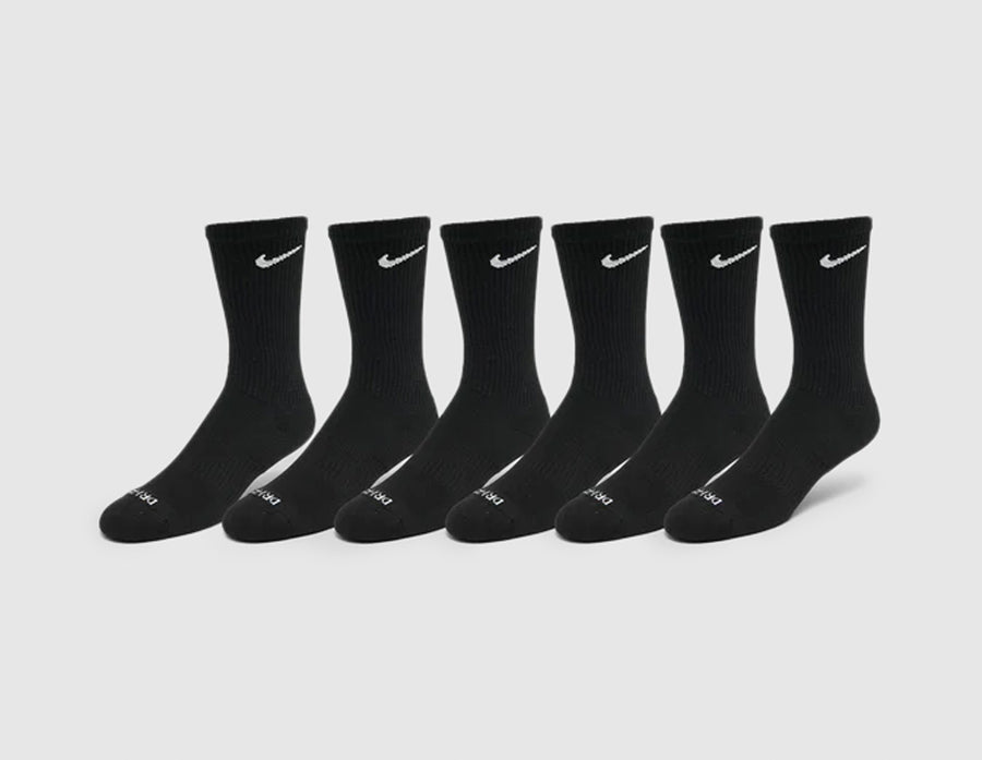 Nike Everyday Plus Cushioned Training Crew Socks - 6 Pack Black / White