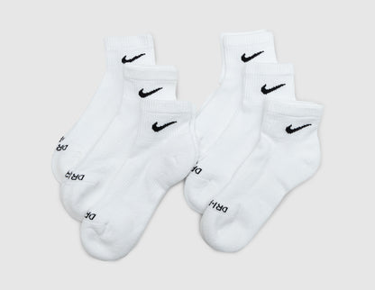 Nike Everyday Plus Cushioned Training Ankle Socks (6 Pack) White / Black