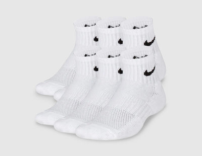 Nike Children's Everyday Cushioned Ankle Socks - 6 Pack White / Black