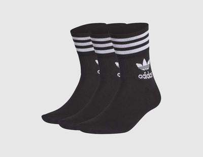 adidas Mid Cut Crew Socks Black / White