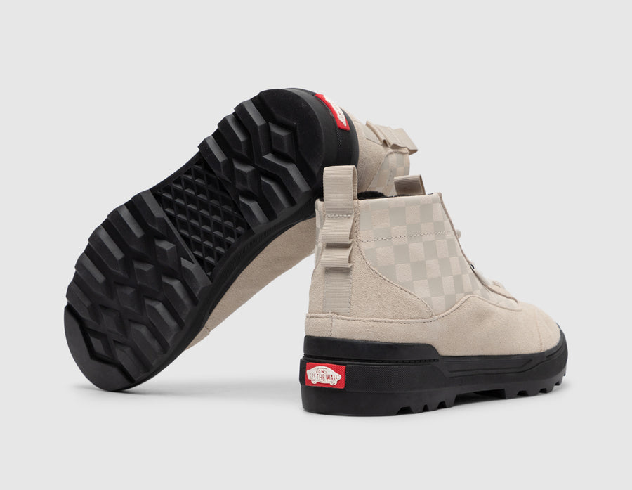 Cream and black outlet checkerboard vans