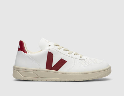VEJA V-10 White / Marsala - Sneakers