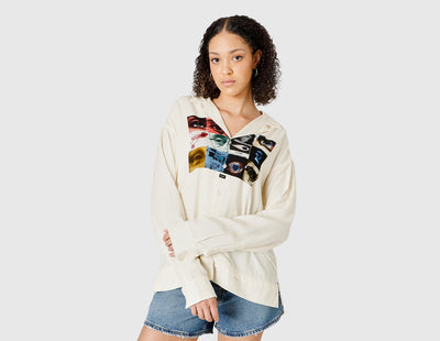 HUF Women's Realize Long Sleeve Woven Top / Off White