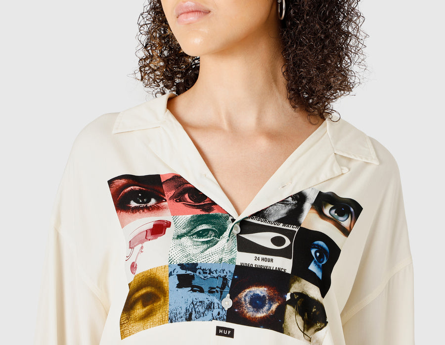 HUF Women's Realize Long Sleeve Woven Top / Off White