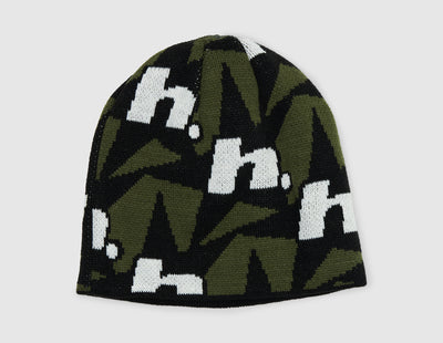 HUF H Star Repeat Skull Beanie / Olive