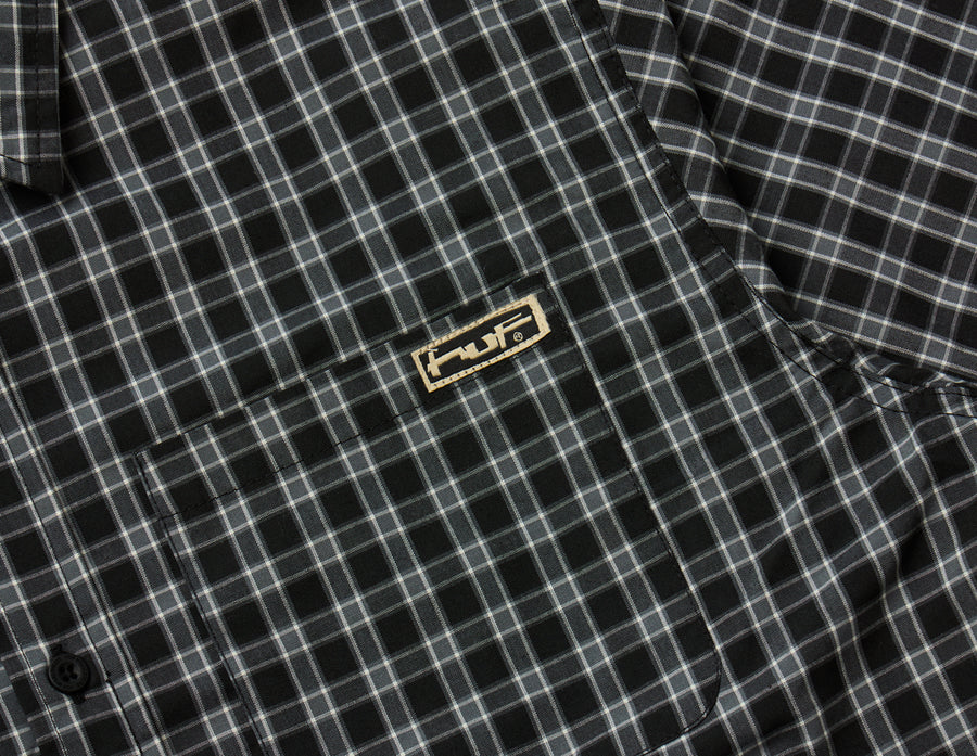 HUF Stretch Micro Plaid Shirt / Black