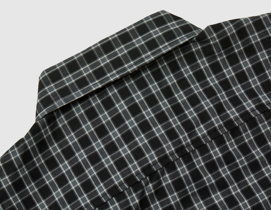 HUF Stretch Micro Plaid Shirt / Black