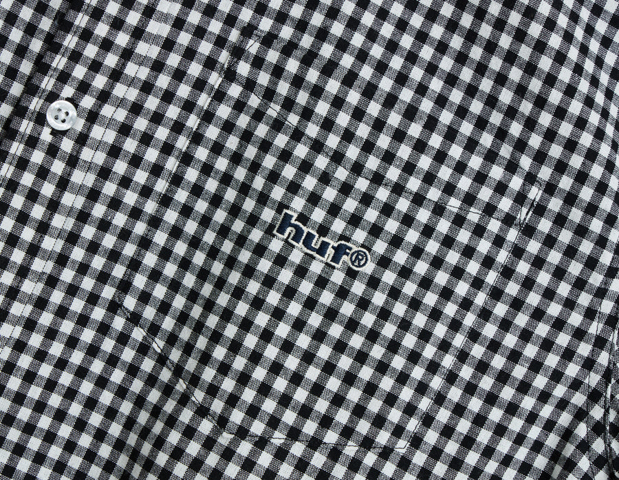 HUF 89 Micro Gingham Oxford Shirt Black / White