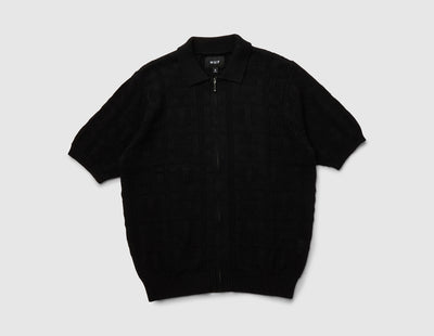 HUF Monogram Zip Sweater Black