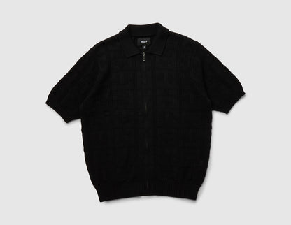 HUF Monogram Zip Sweater Black