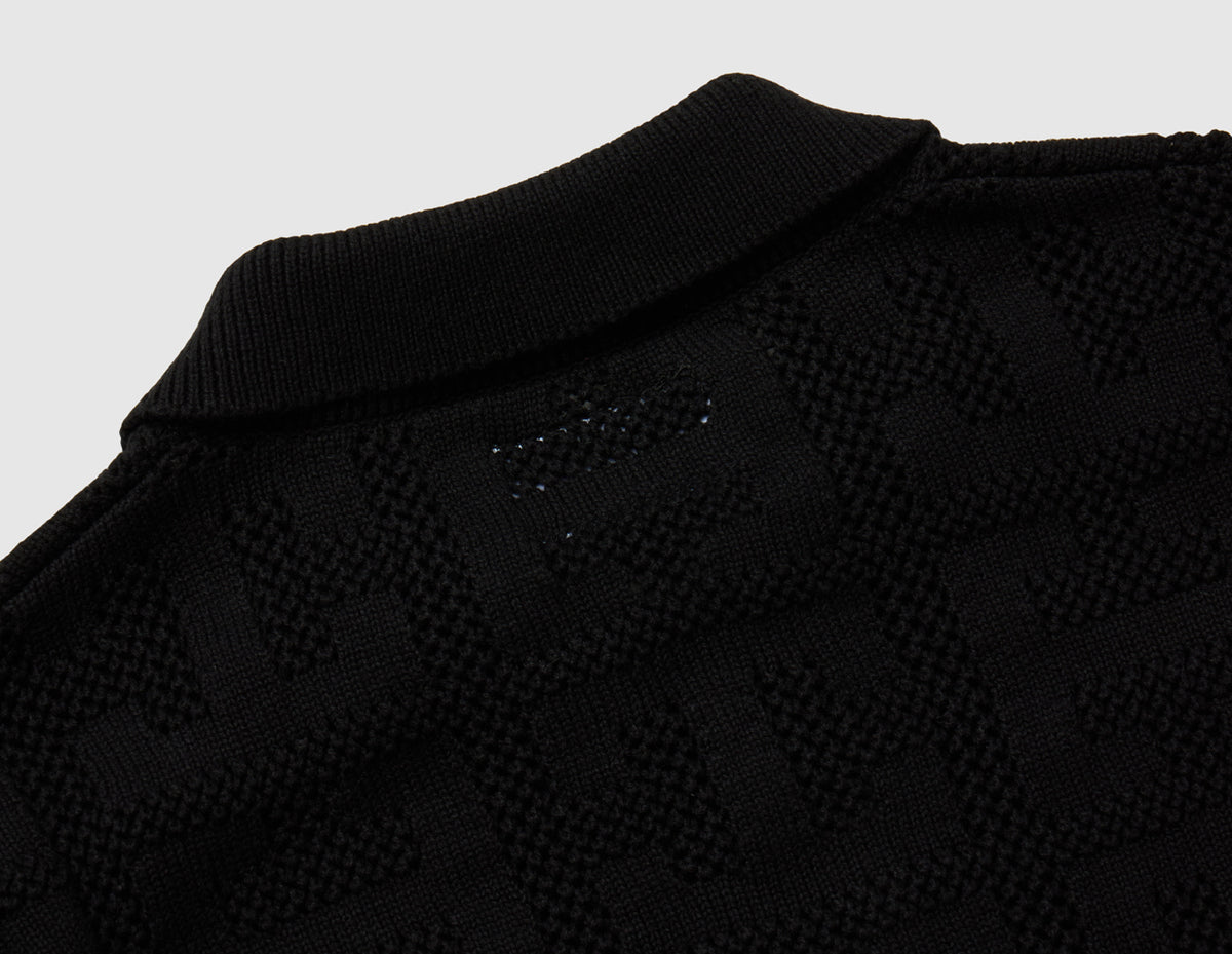 HUF Monogram Zip Sweater Black