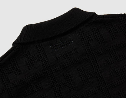 HUF Monogram Zip Sweater Black