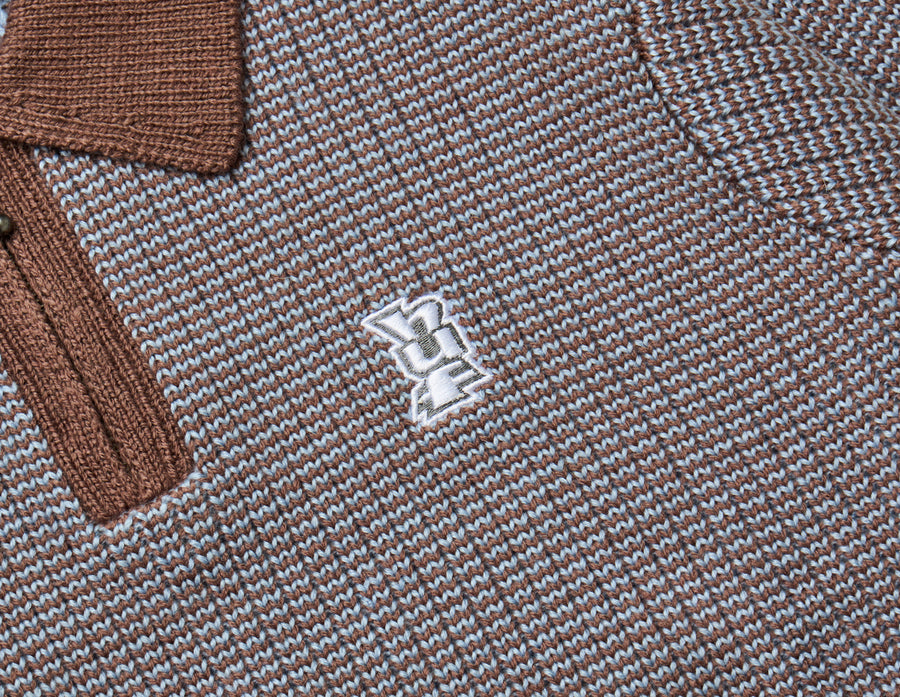 HUF Megablast Two Tone Waffle Sweater Washed Blue / Moss