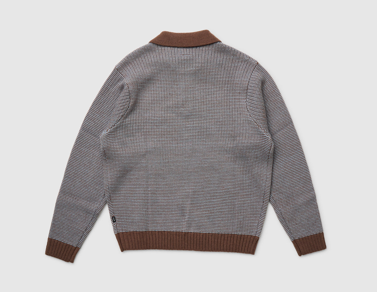 HUF Megablast Two Tone Waffle Sweater Washed Blue / Moss