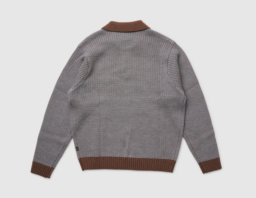 HUF Megablast Two Tone Waffle Sweater Washed Blue / Moss