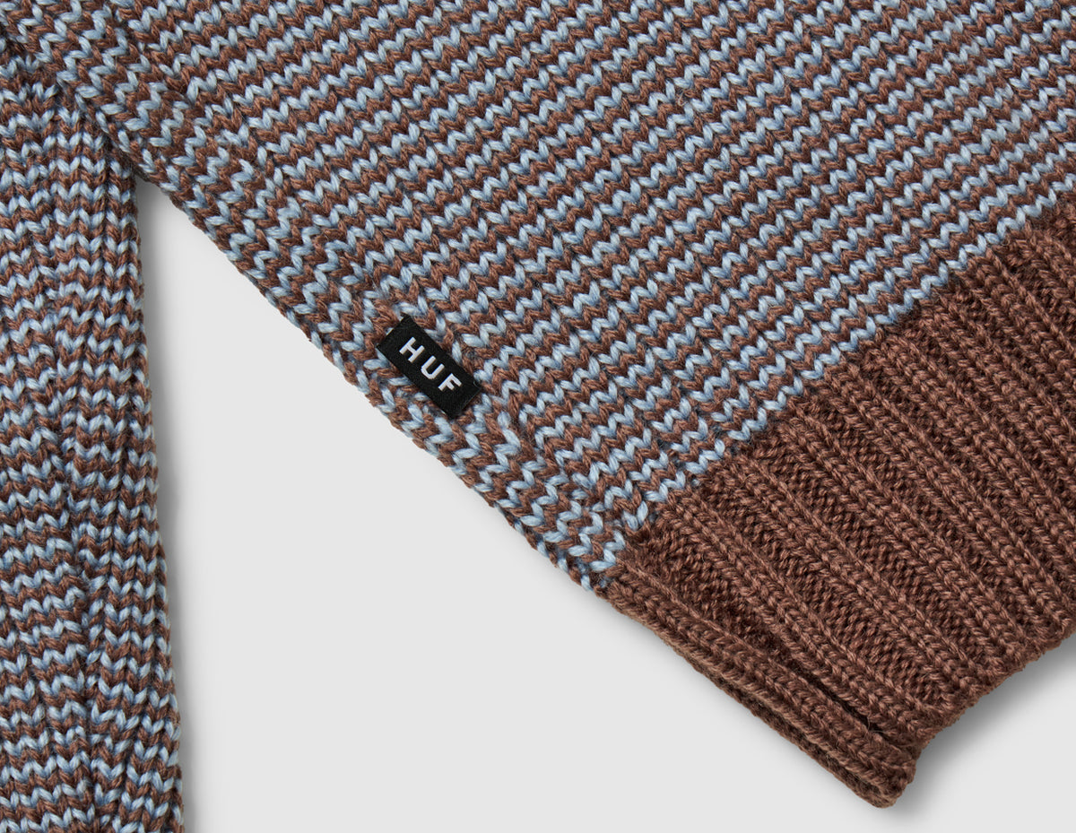 HUF Megablast Two Tone Waffle Sweater Washed Blue / Moss