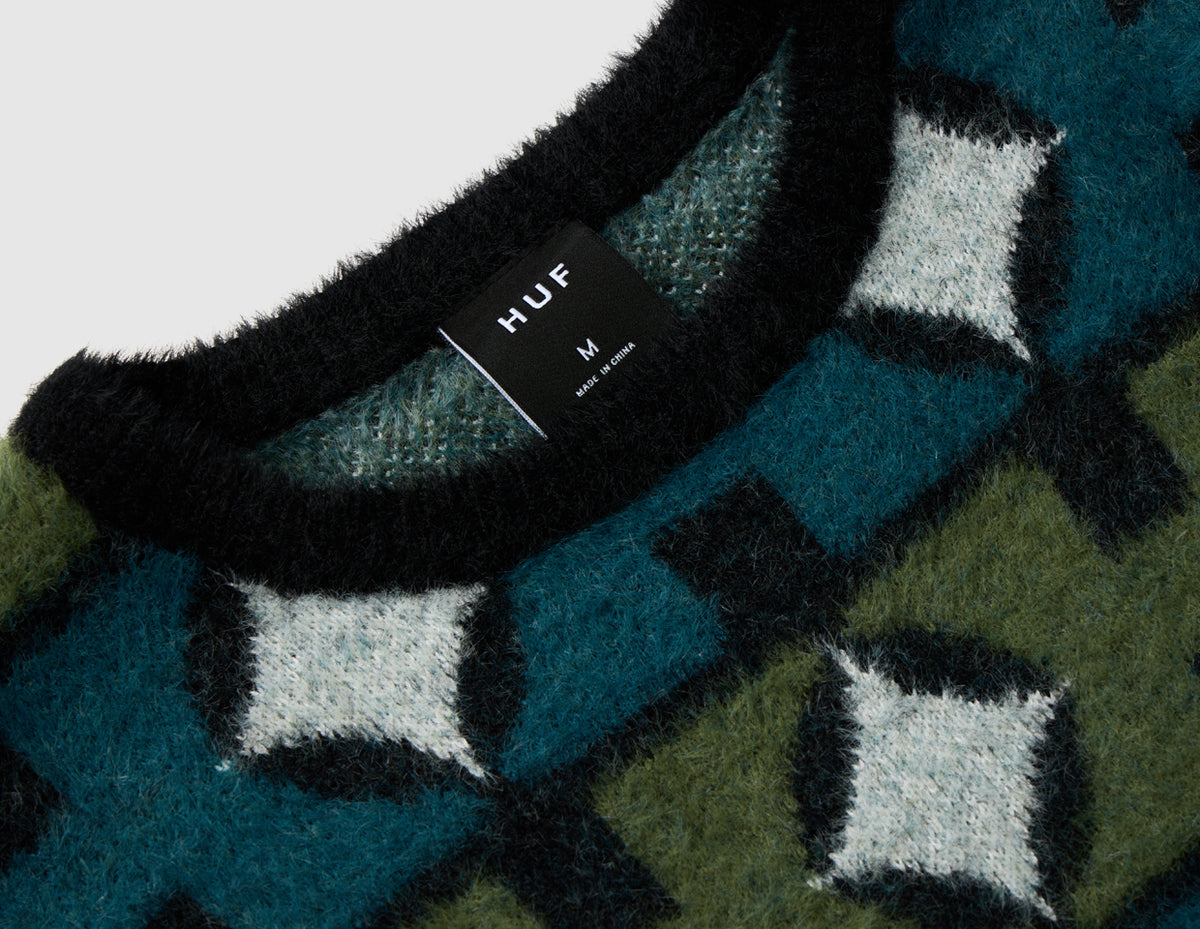 HUF Space Age Crewneck Sweater / Pine
