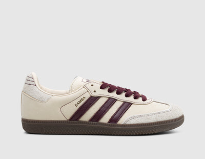 adidas Originals Women's Samba OG Wonder White / Maroon - Putty Grey - Sneakers