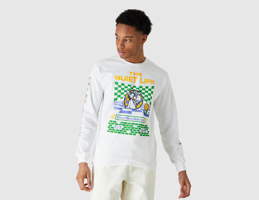 Quiet Life Good Vibes Delivery Long Sleeve T-shirt / White