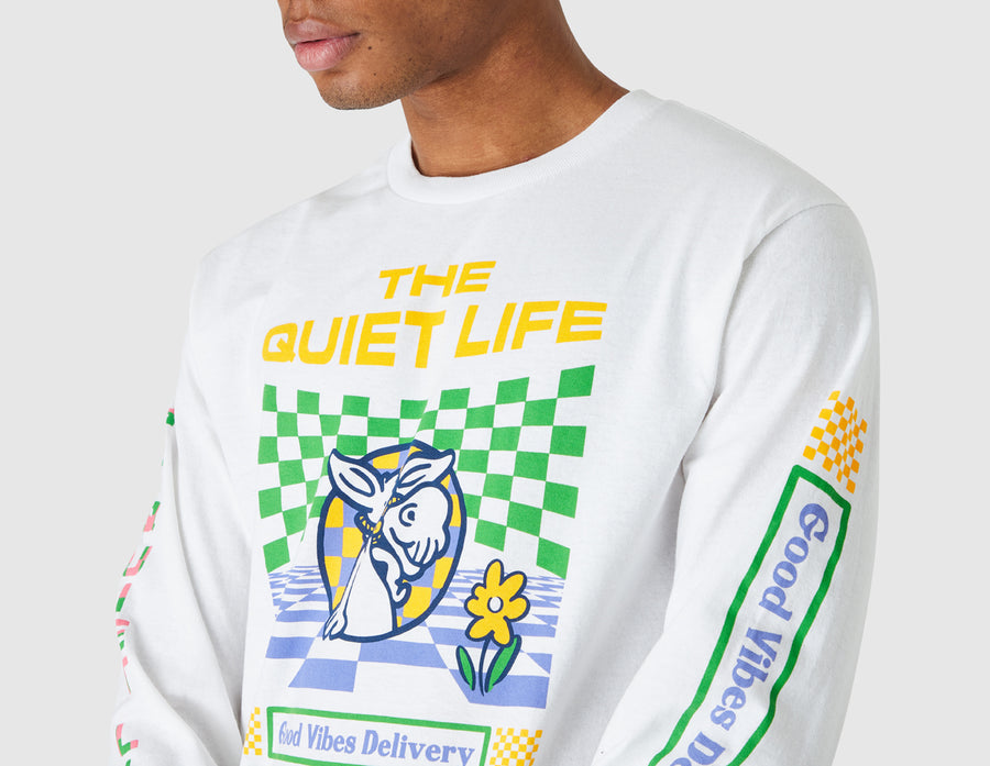 Quiet Life Good Vibes Delivery Long Sleeve T-shirt / White