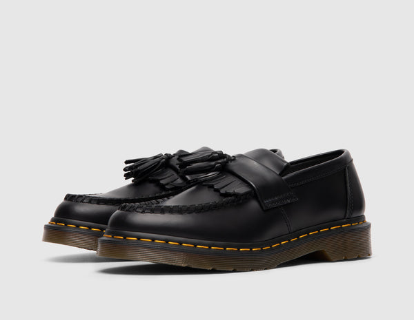 Dr. Martens Adrian Yellow Stitch Tassel Loafer / Black Smooth Leather ...