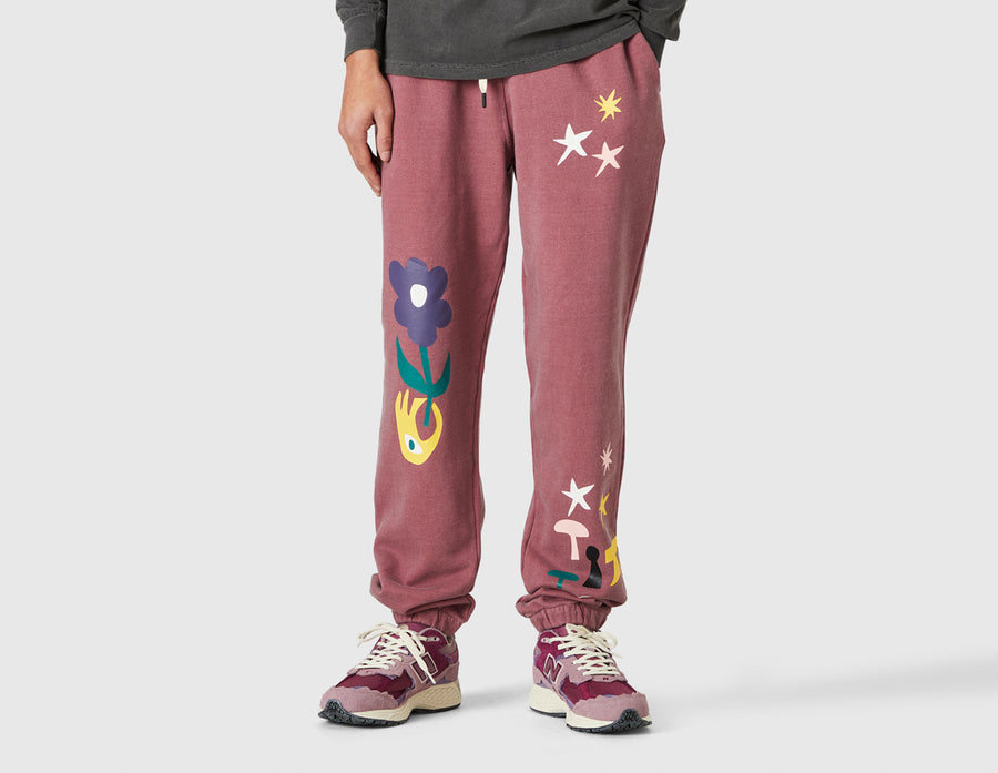 Quiet Life x Lookout & Wonderland Fleece Jogger Pants / Berry