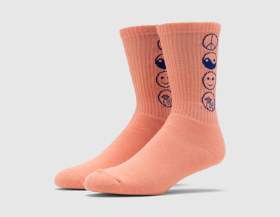 Quiet Life Symbols Socks / Coral