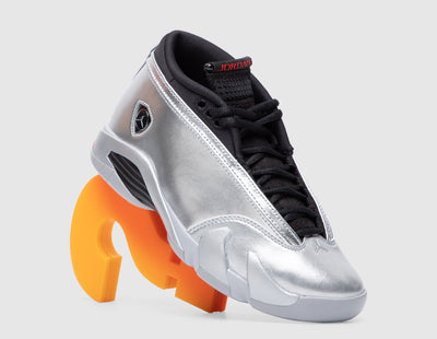 Jordan Women's 14 Retro Low Metallic Silver / Fire Red - Wolf Grey - Sneakers