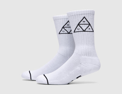 HUF Set Triple Triangle Crew Socks / White