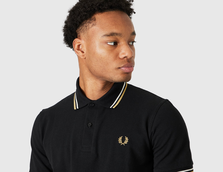 Fred Perry Made in England Twin Tipped Polo Shirt Black / Desert