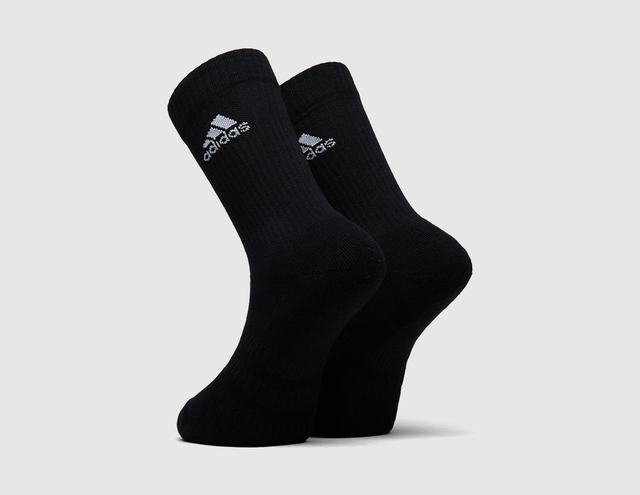 adidas Cushioned Crew Socks - 3 Pack / Black