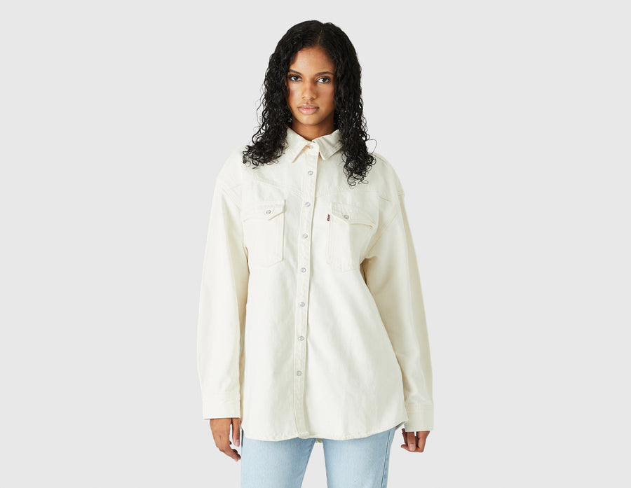 Levi's Women's Dorsey XL Western Shirt Tan Rinse - White