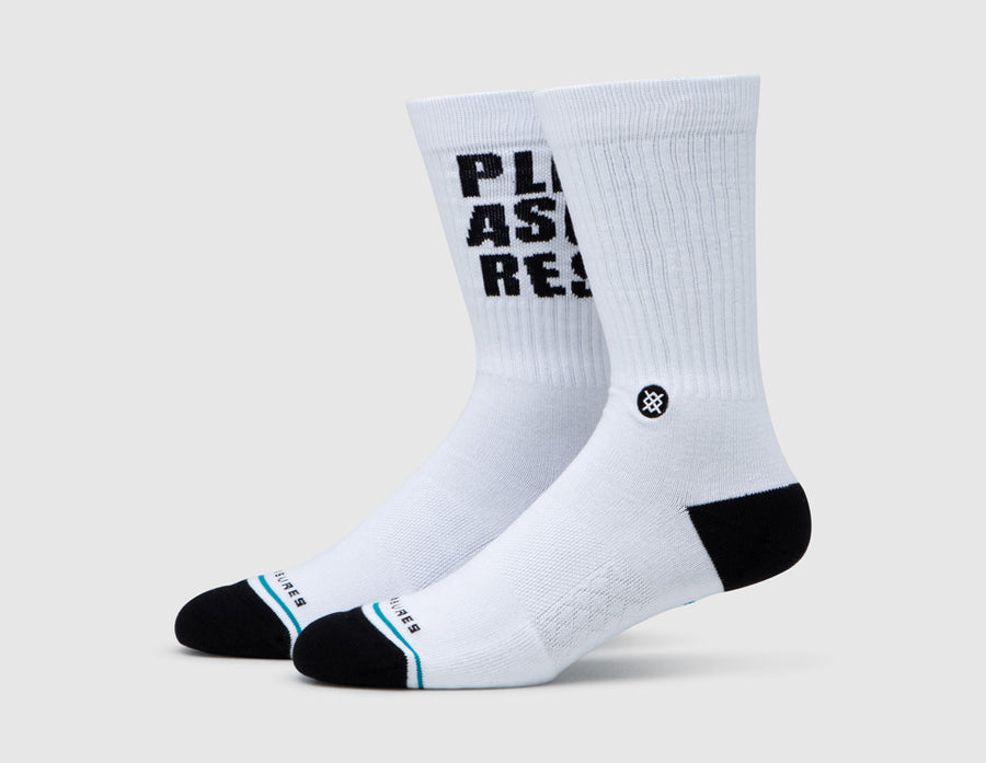 Stance x Pleasures Crew Socks / White