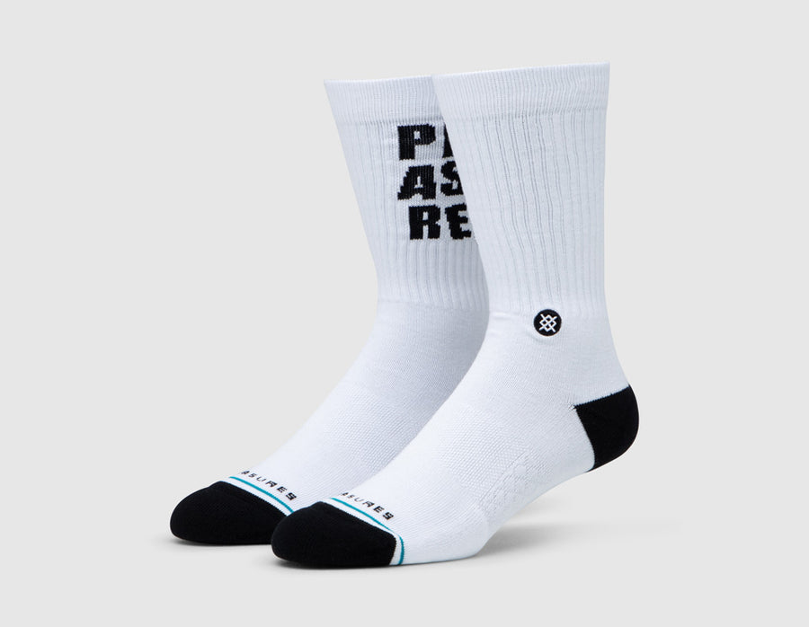 Stance x Pleasures Crew Socks / White