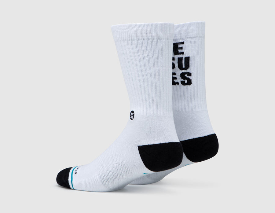 Stance x Pleasures Crew Socks / White