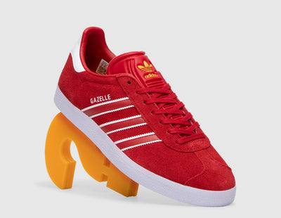 adidas Gazelle White / Team Power Red / Team Collegiate Gold - Low Top
