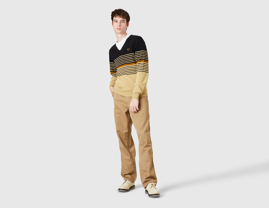 Fred Perry Lambswool Striped Jumper / Desert