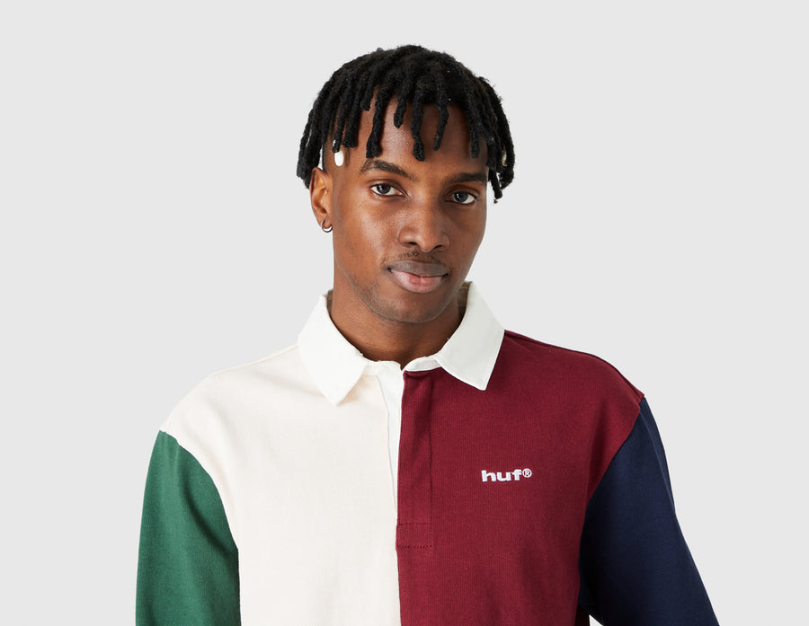 HUF Mick Colour Block Rugby Shirt / Merlot