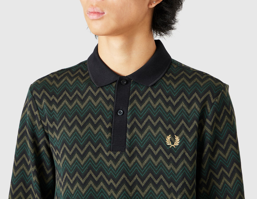 Fred Perry Jacquard Polo Shirt / Night Green